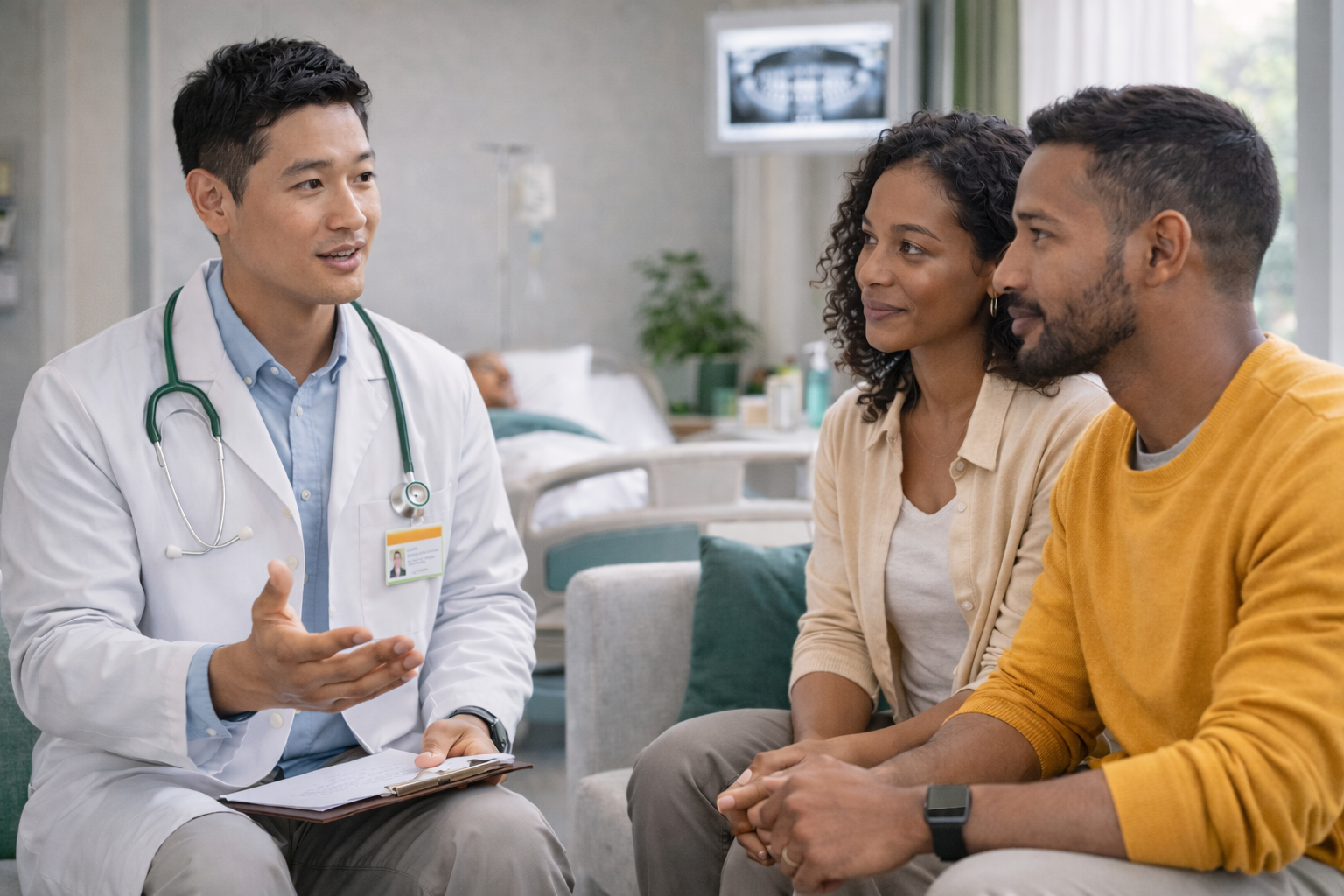 Pessoas em consulta médica